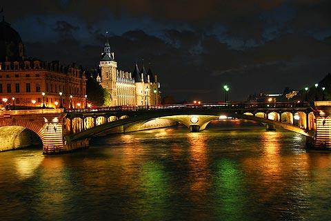 Night view of the Seine River