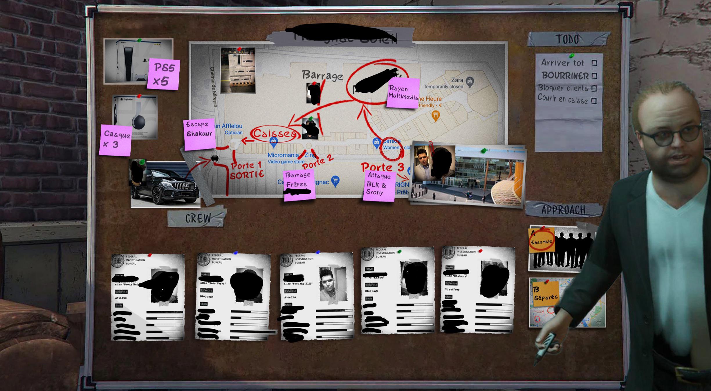 Heist planning scene