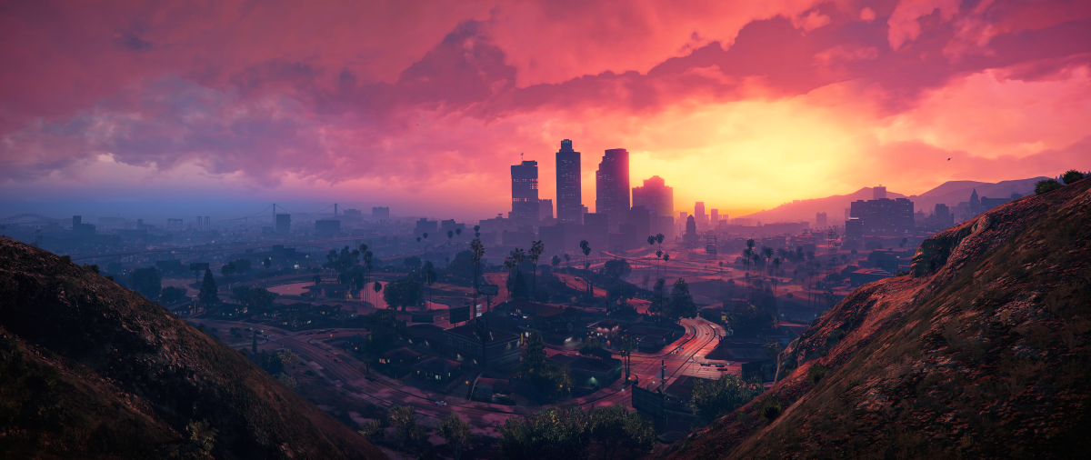 Los Santos skyline at night